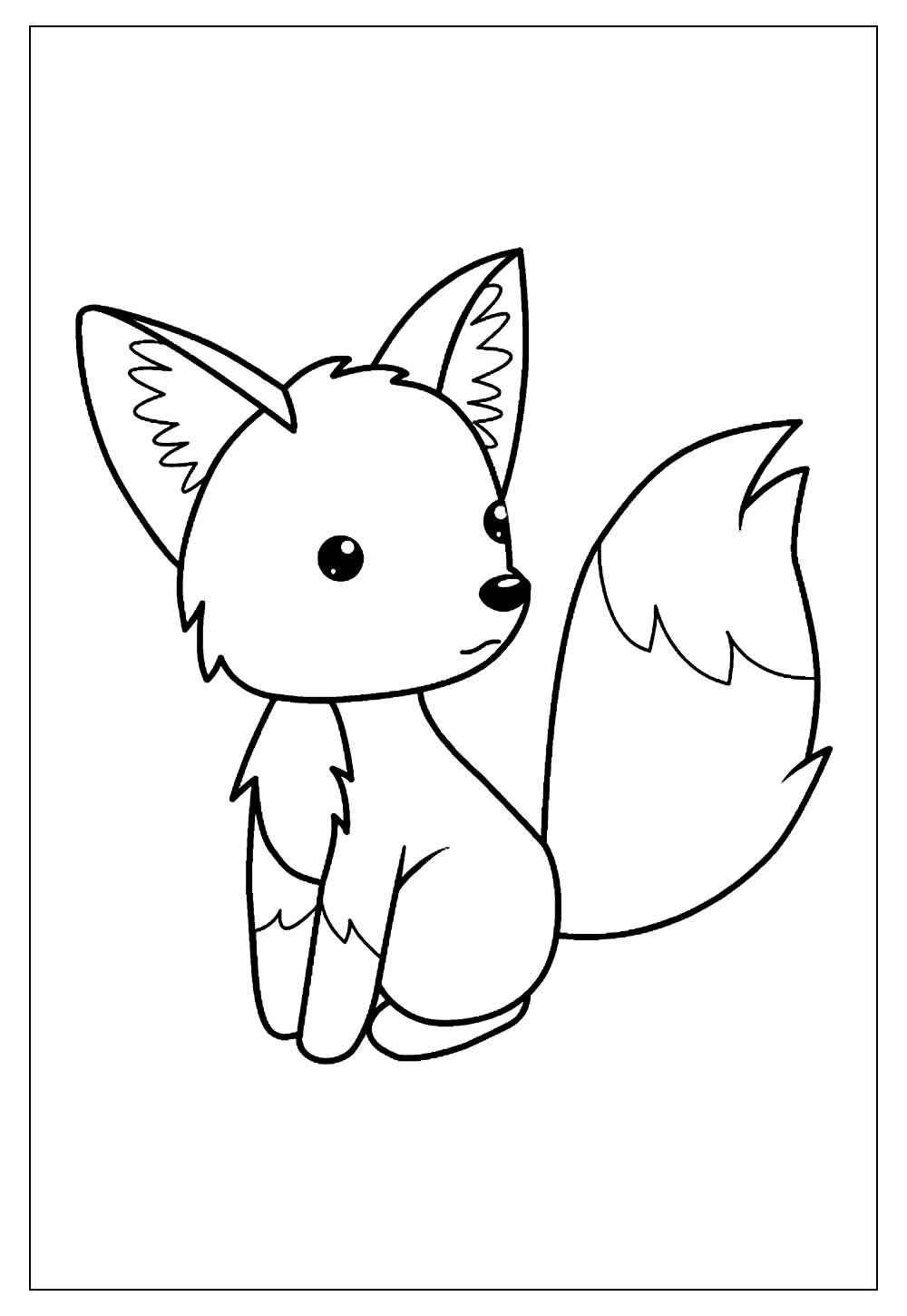 Desenhos de raposas fofas para colorir para crianças
