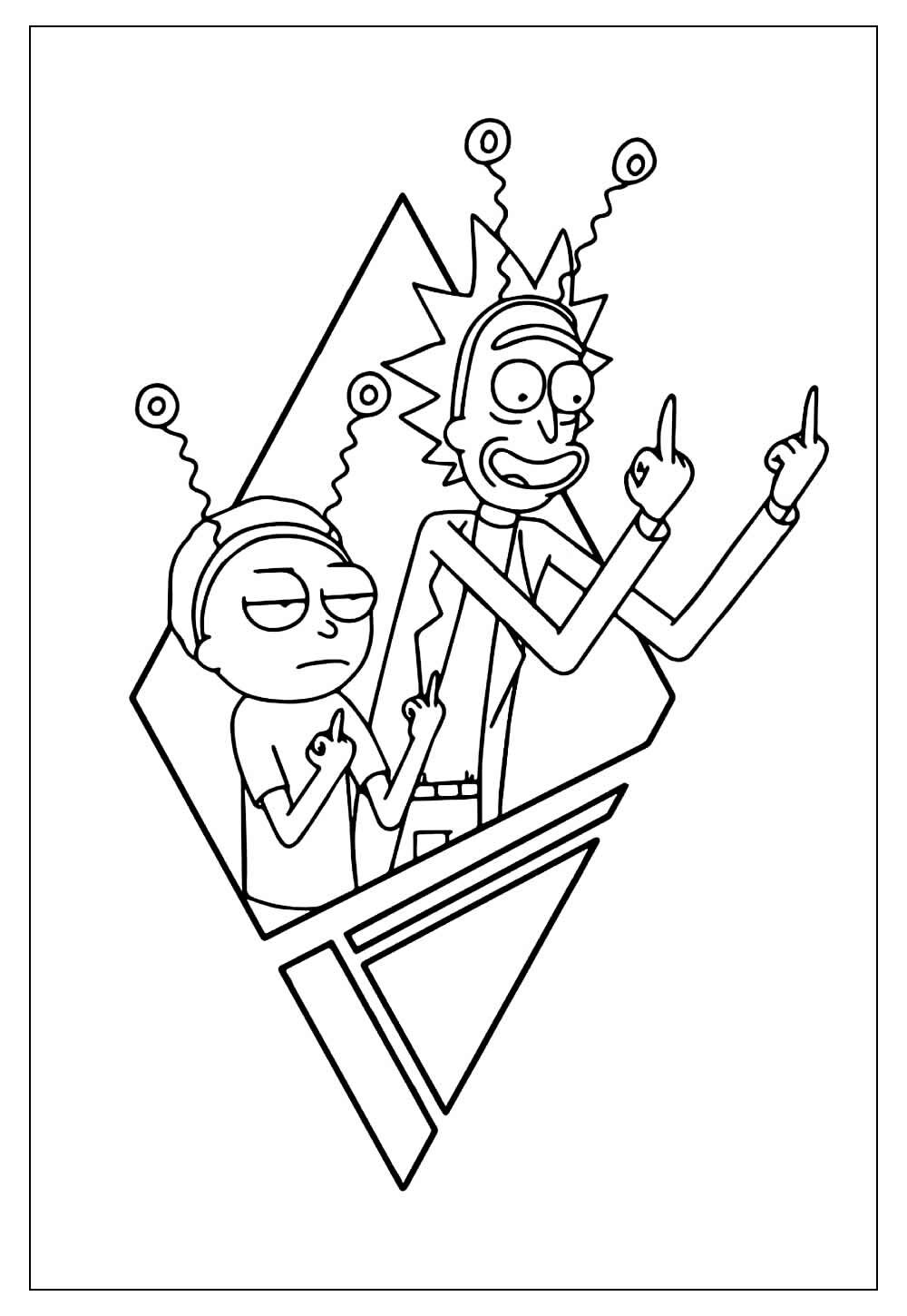 Pintar desenho de Rick e Morty