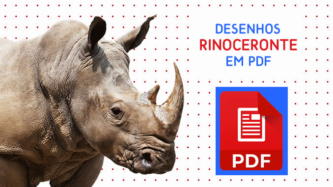 Desenhos de Rinoceronte para Colorir em PDF