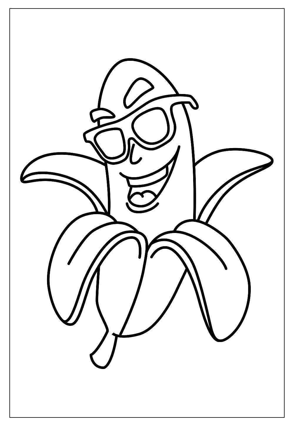 Desenho Fofo de Banana para Colorir