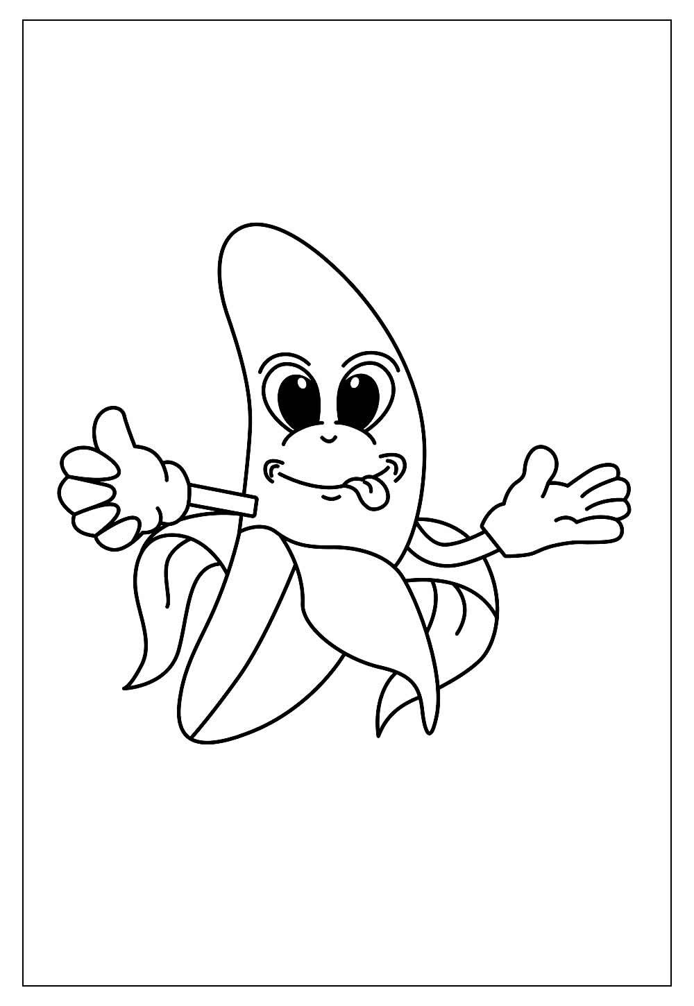 Desenho de Banana feliz para Colorir - Colorir.com