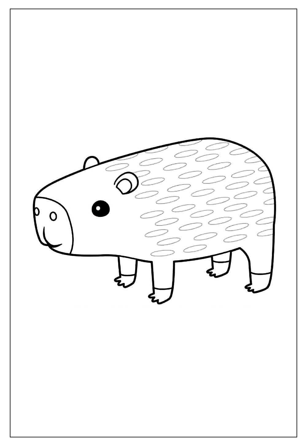 Desenho de Capivara, o maior roedor do mundo para colorir