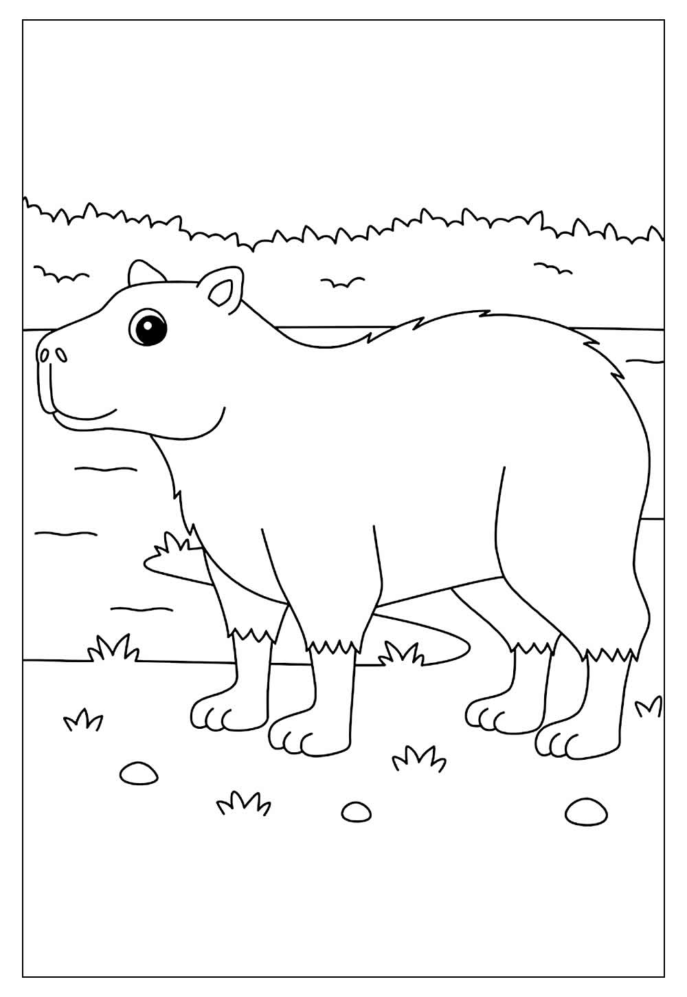 Desenhos de Capivara para Colorir e Imprimir - Tudo Para Colorir