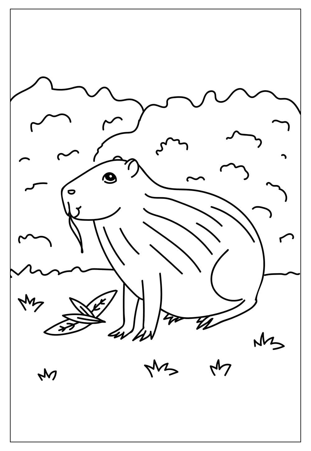 Desenhos de Capivara para Colorir e Imprimir - Tudo Para Colorir