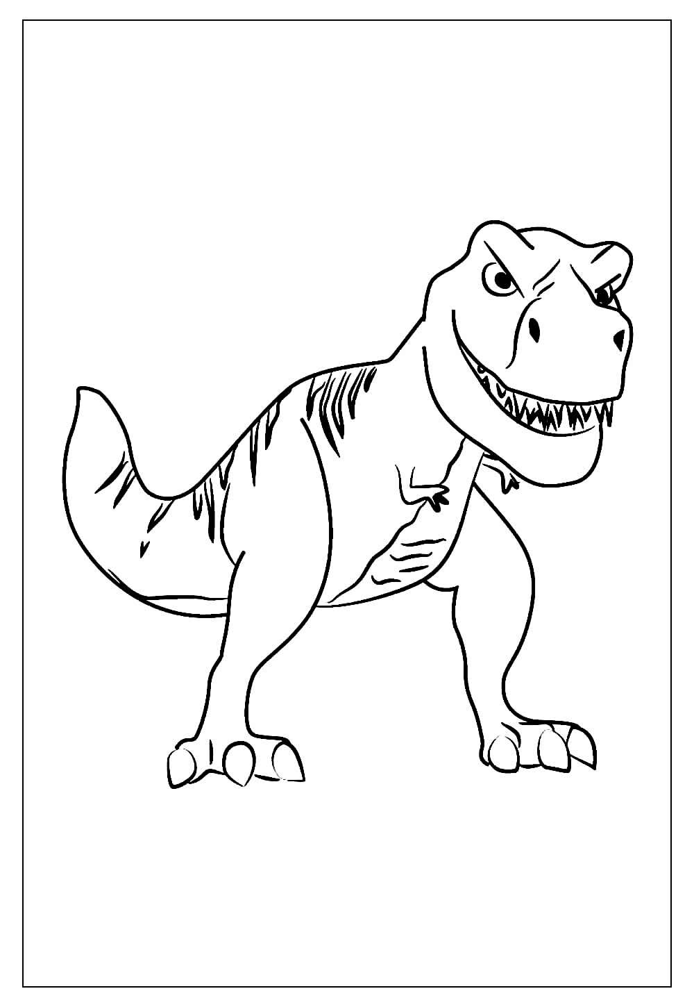 Desenho de Tiranossauro Rex para imprimir e pintar
