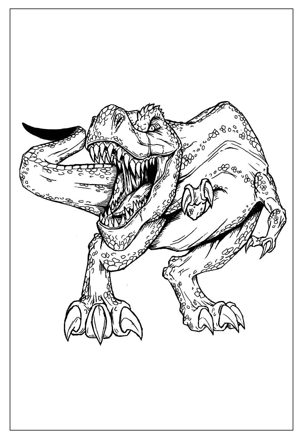 Desenho de Tiranossauro Rex para imprimir e colorir