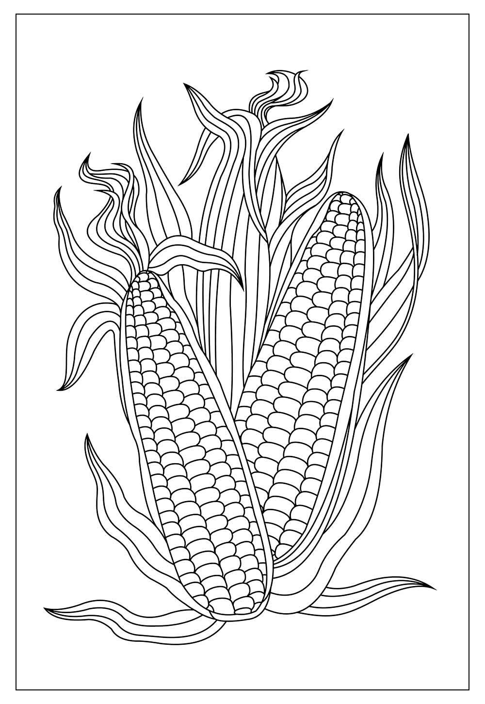 Desenho de Milhos para Pintar