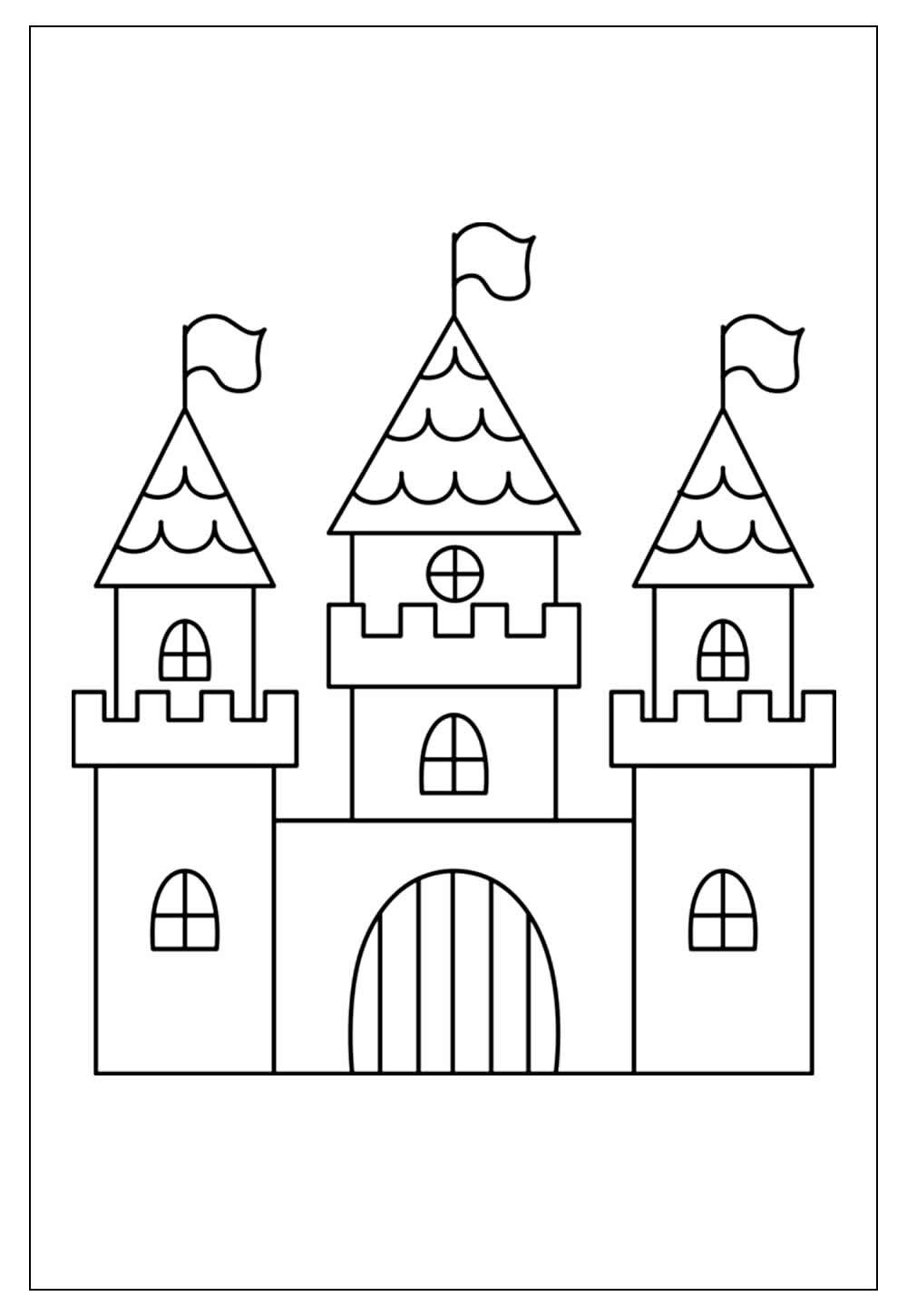 Desenho de Castelo para Colorir
