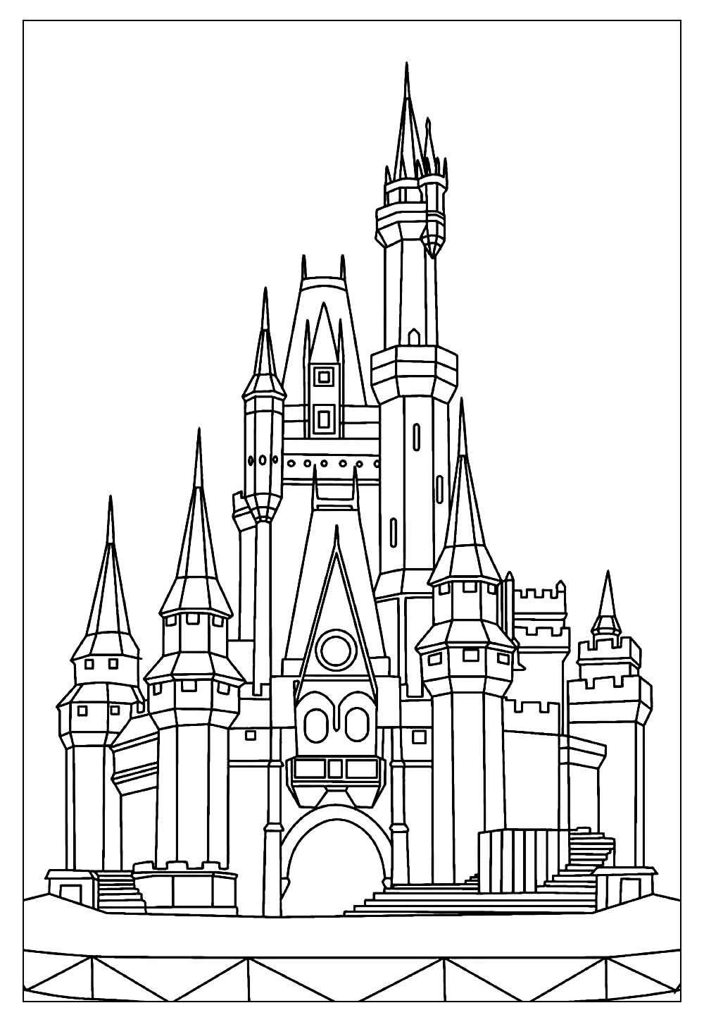 Desenho de Castelo para pintar e colorir