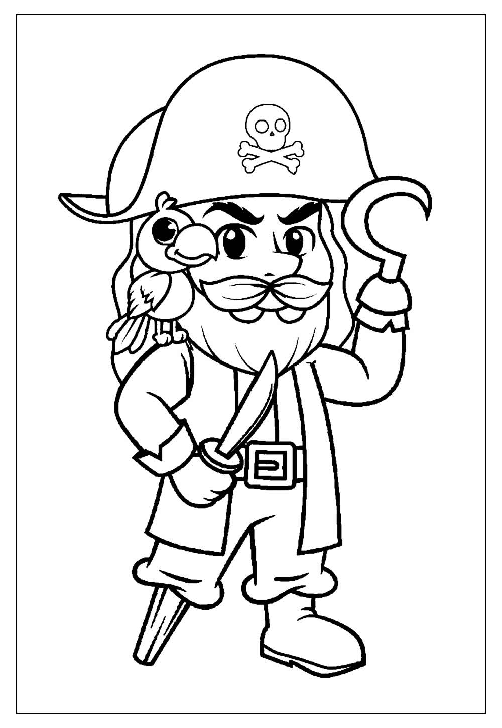 Desenhos de Pirata para Colorir e Pintar - Tudo Para Colorir