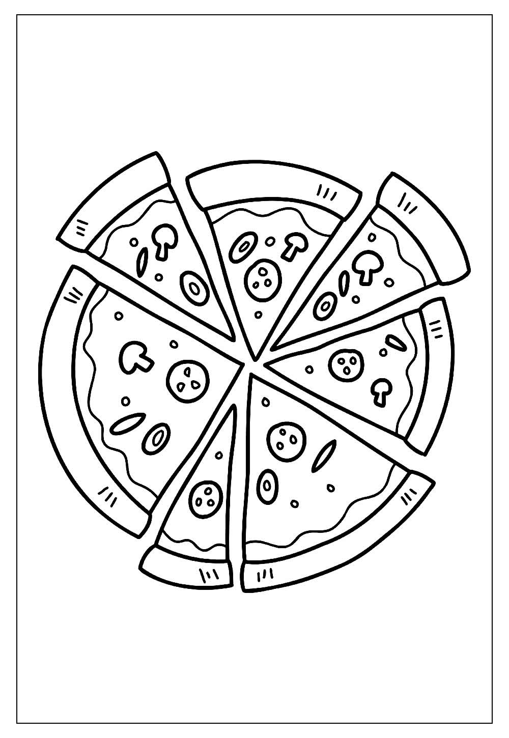 Desenhos de Pizza para Colorir e Pintar - Tudo Para Colorir