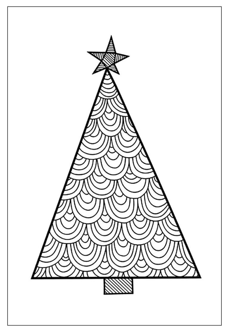 Desenhos de Árvore de Natal para Pintar e Colorir - Tudo Para Colorir