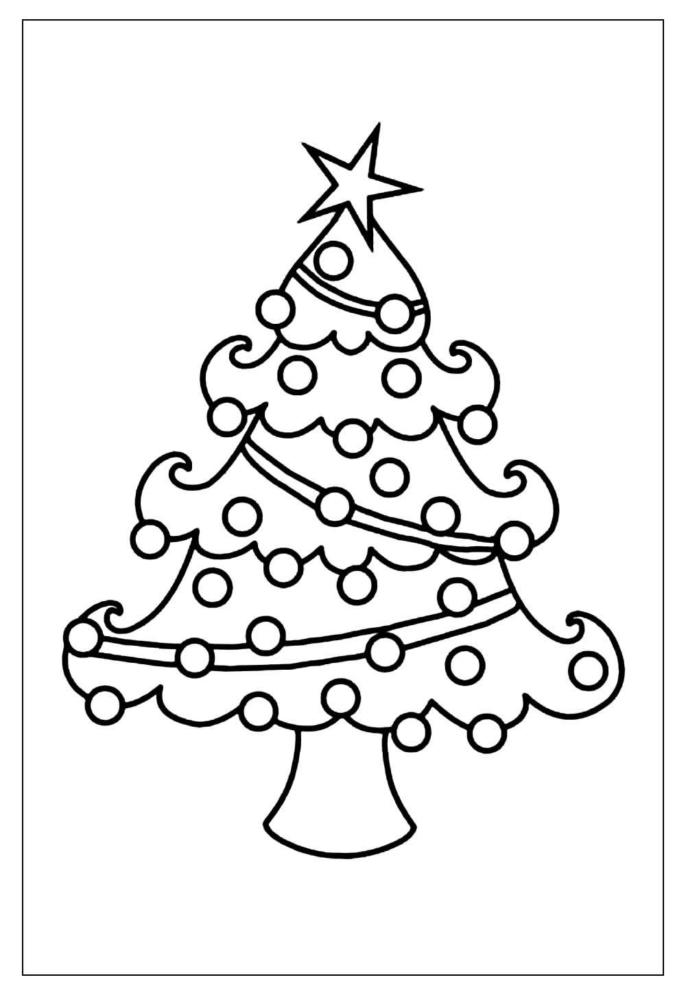 Desenhos de Árvore de Natal para Pintar e Colorir - Tudo Para Colorir