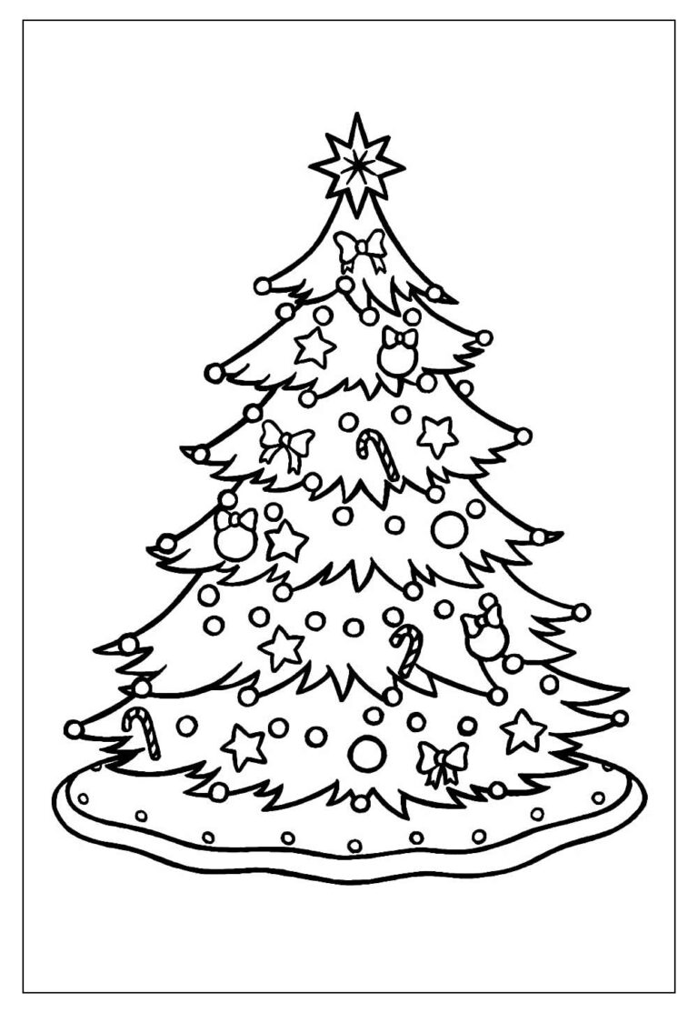 Desenhos de Árvore de Natal para Pintar e Colorir - Tudo Para Colorir