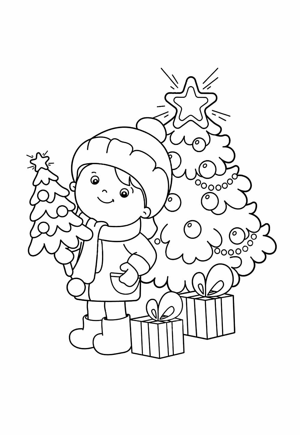 Desenho de Árvore de Natal para colorir