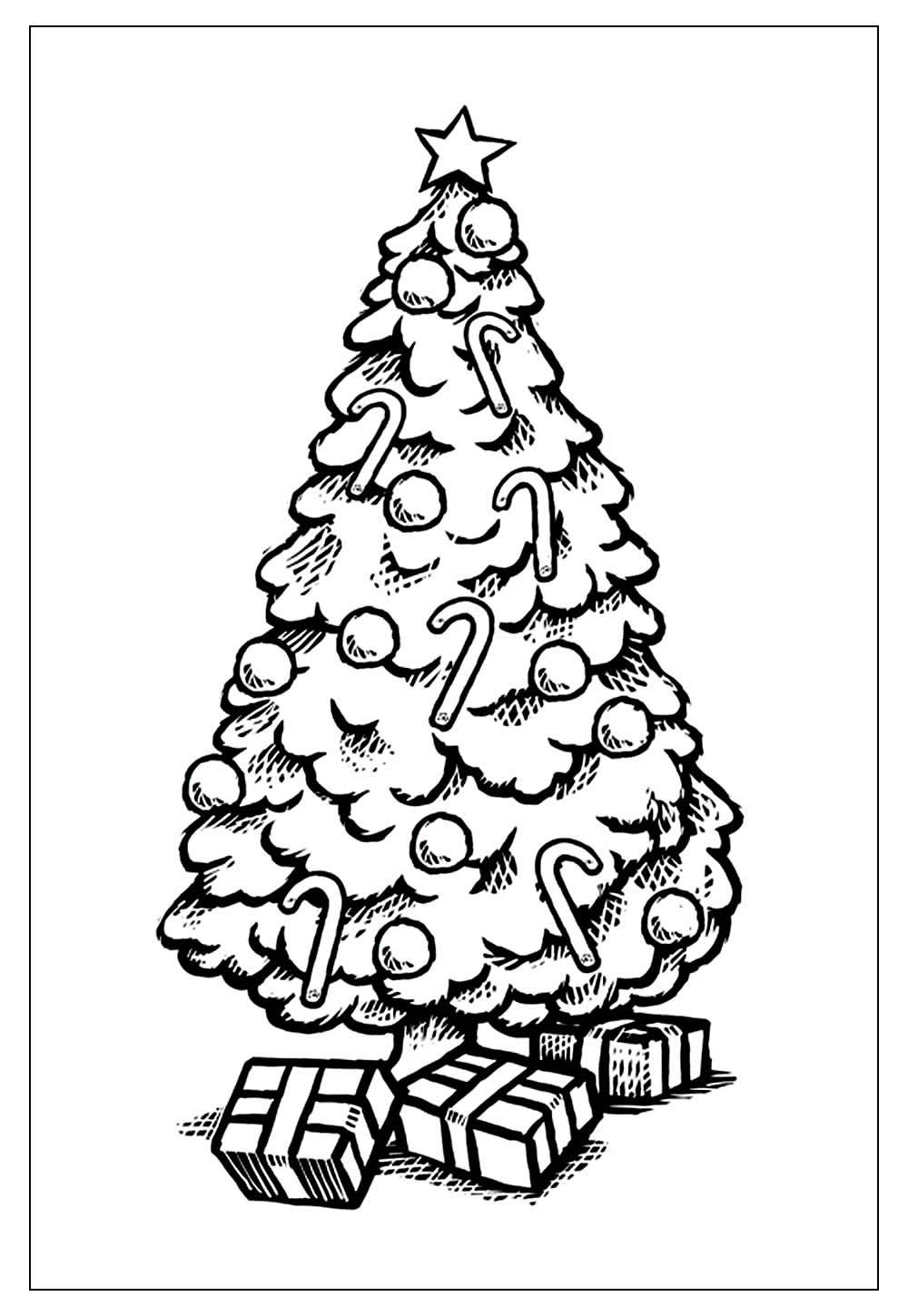 Desenhos de Árvore de Natal para Pintar e Colorir - Tudo Para Colorir