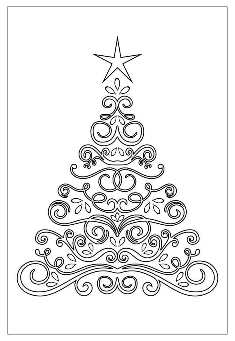 Desenhos de Árvore de Natal para Pintar e Colorir - Tudo Para Colorir