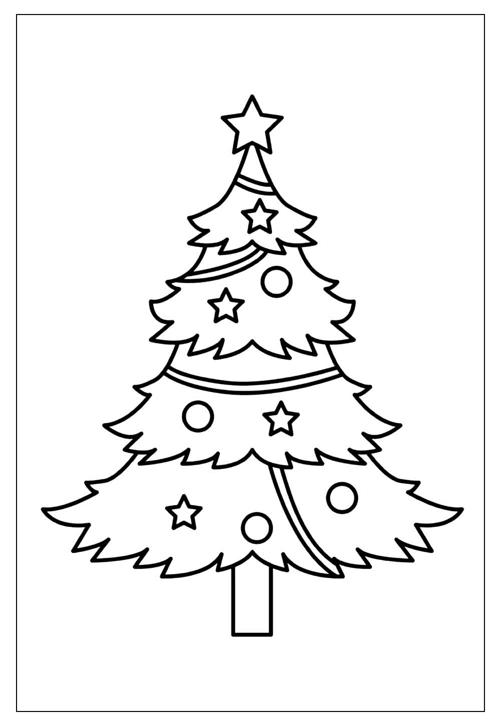 Desenhos de Árvore de Natal para Pintar e Colorir - Tudo Para Colorir