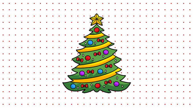 Como Desenhar Desenhos Em árvore De Natal. Desenho Fácil Para