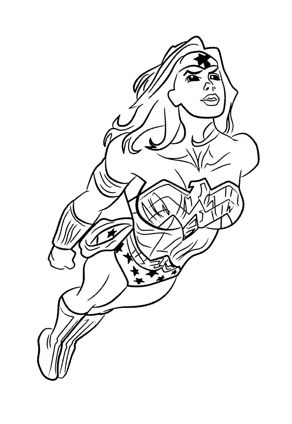 Desenho de Mulher-Maravilha para pintar