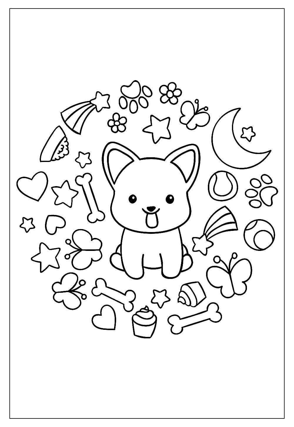 Desenhos de Rilakkuma Kawaii para Colorir e Imprimir 