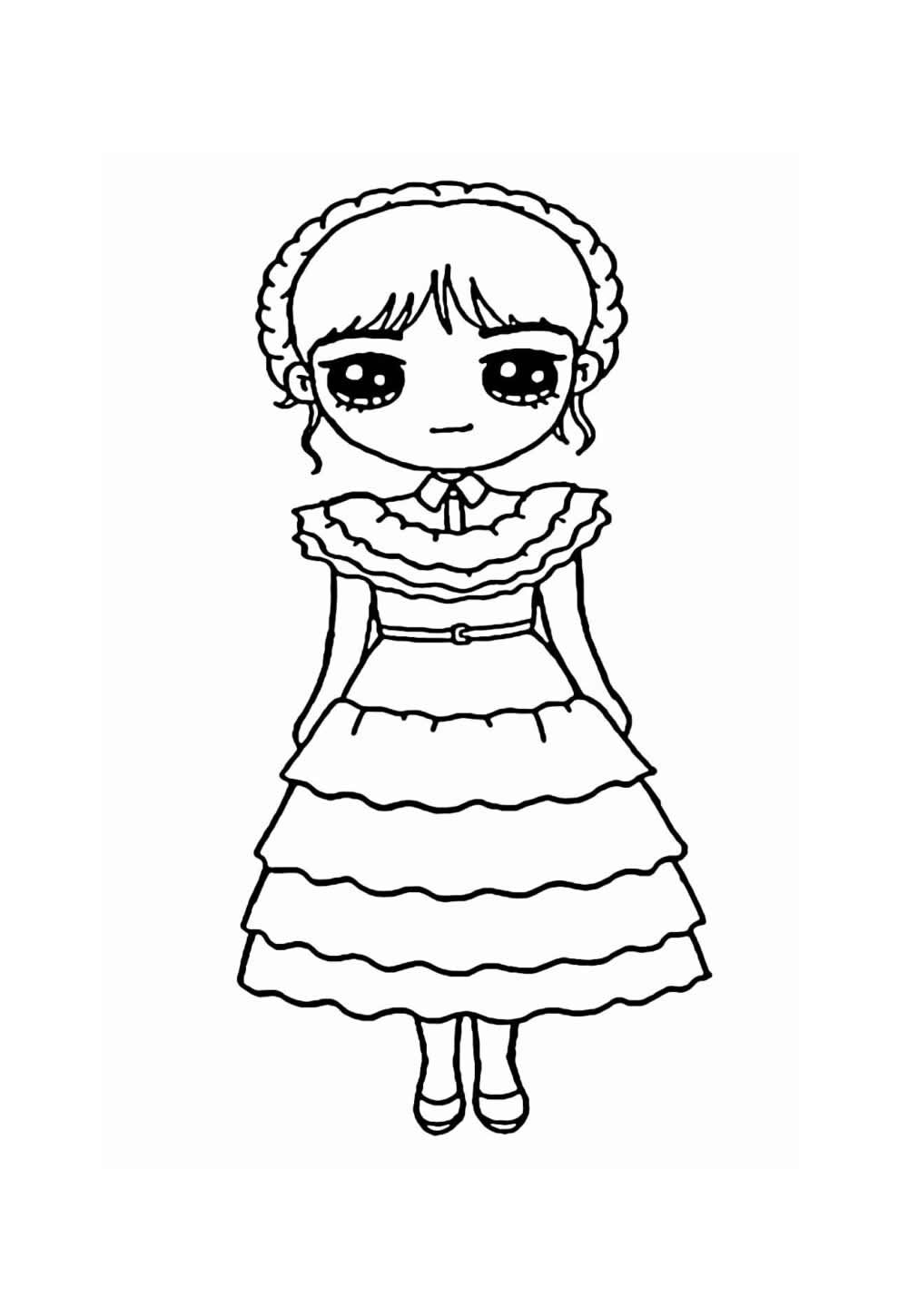 Desenho de Família Adams - Wandinha