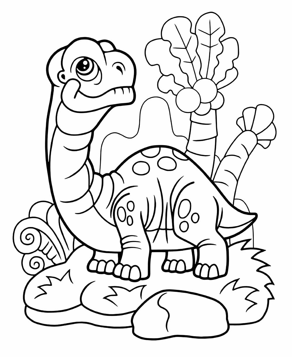 Desenho de Dinossauro para imprimir e pintar