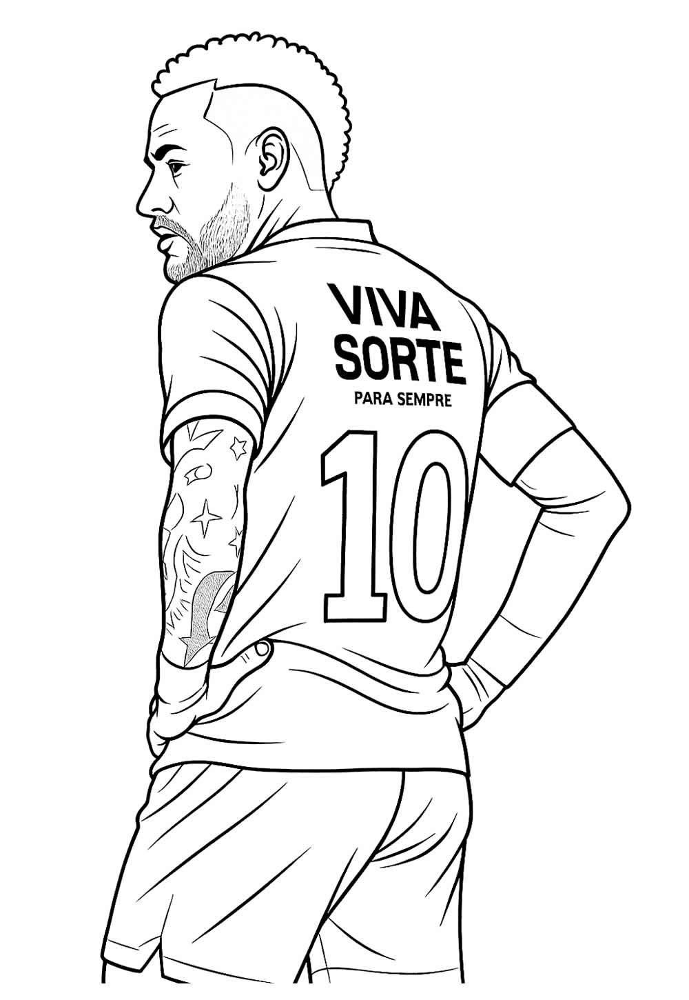 Neymar para imprimir e colorir