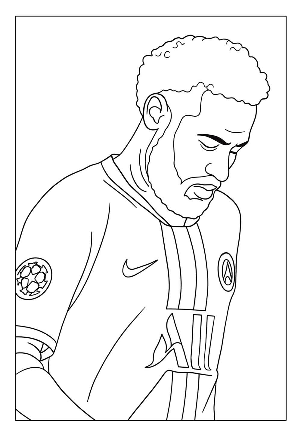 Desenho de Neymar para pintar