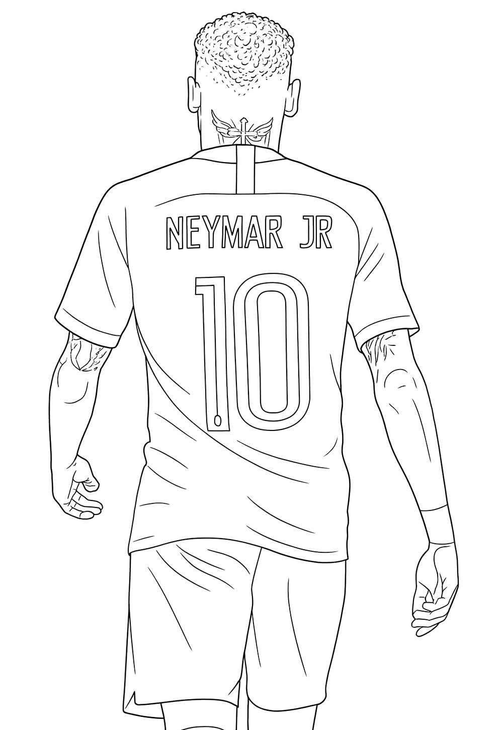 Desenho de Neymar para colorir
