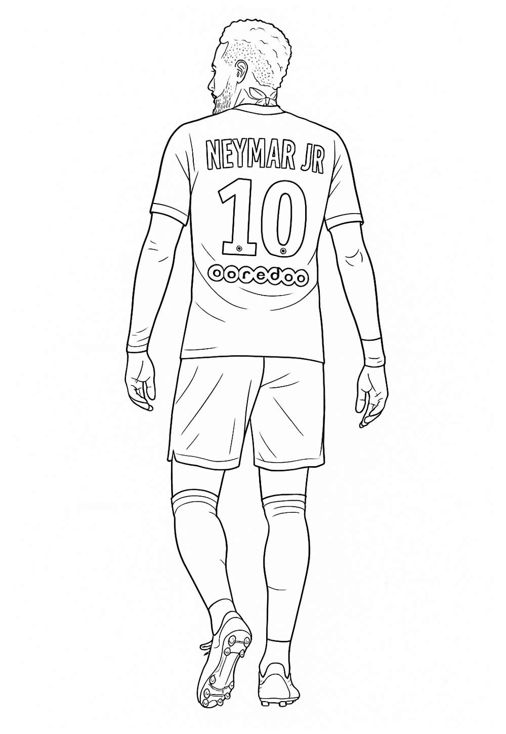 Desenho de Neymar andando para pintar