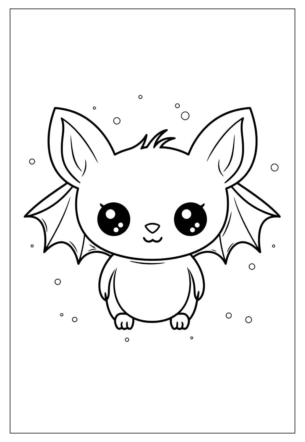Desenho de Morcego Fofo para pintar