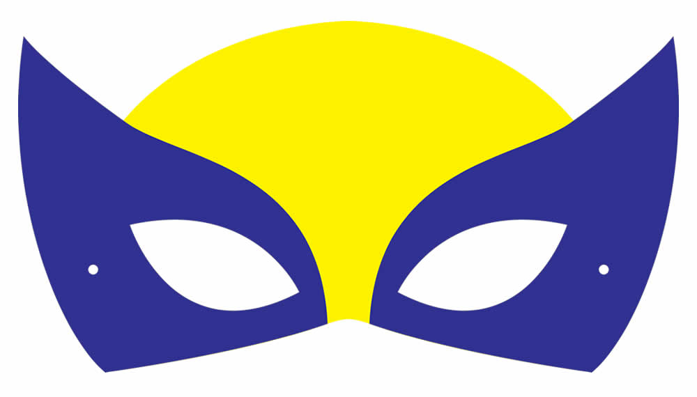 Moldes Colorido de Máscara do Wolverine para imprimir