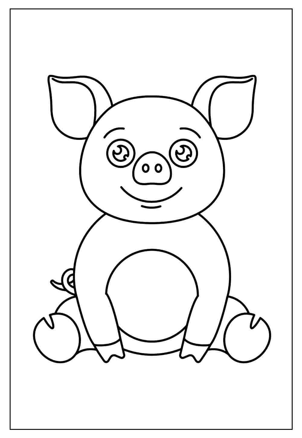 Desenho de Porco para pintar