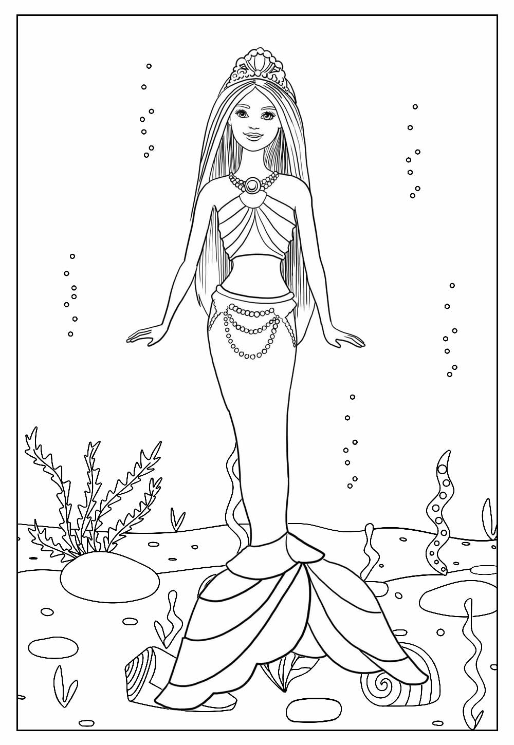 Barbie-Sereia-Desenho-pra-pintar-colorir-e-imprimir-Mermaid-13-Capa - Arte