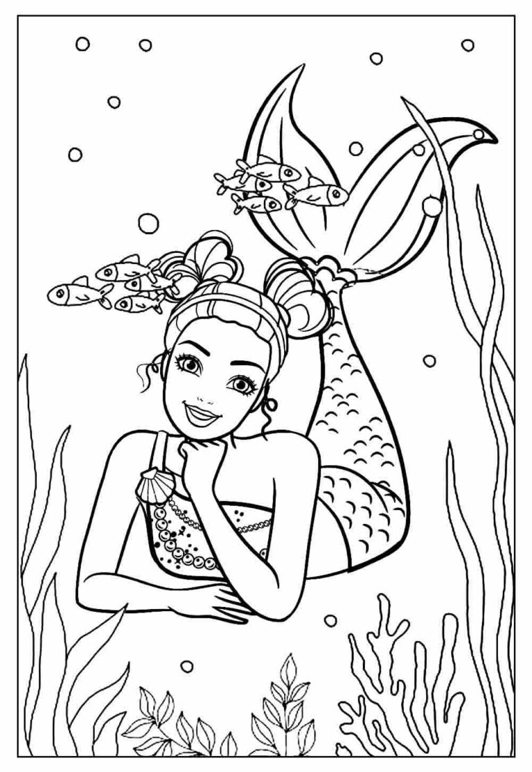 Desenhos da Barbie Sereia para Colorir e Pintar - Tudo Para Colorir