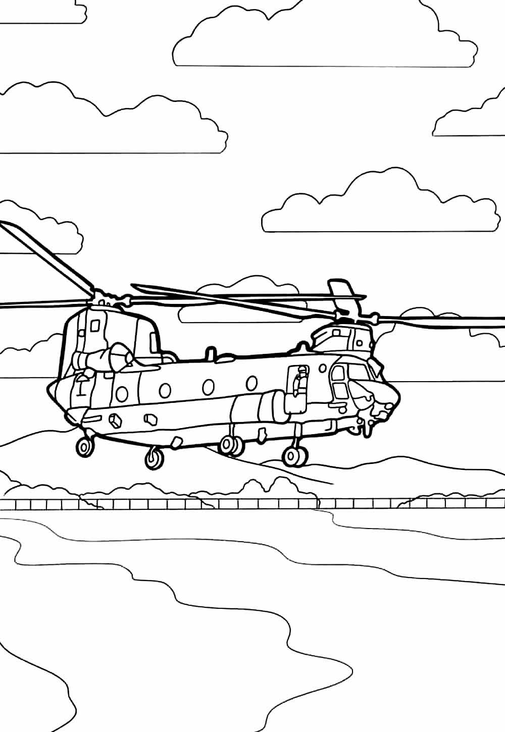 Helicóptero para colorir