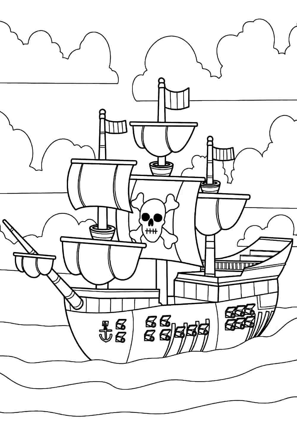 Desenho de Navio Pirata para colorir
