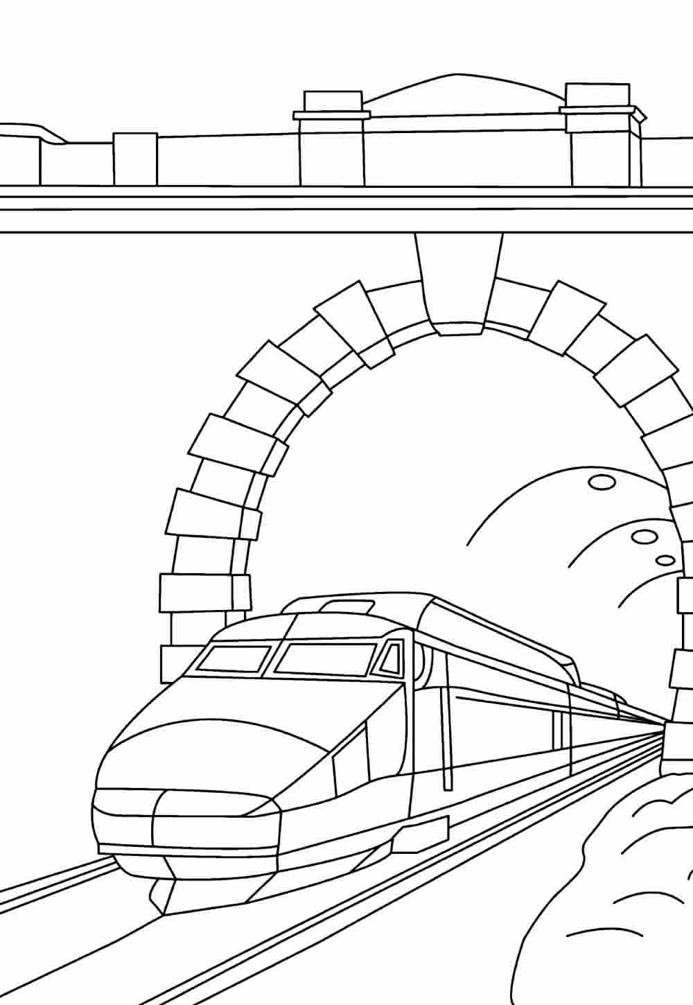 Desenho de Trem para colorir - Metrô