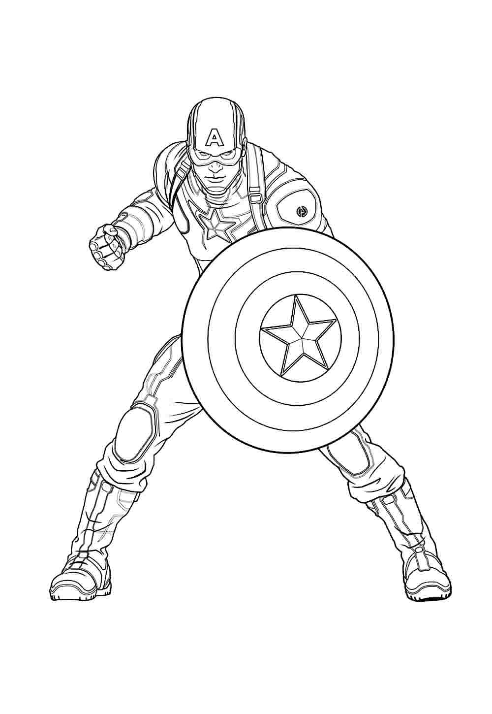 Desenho do Capitão América para colorir