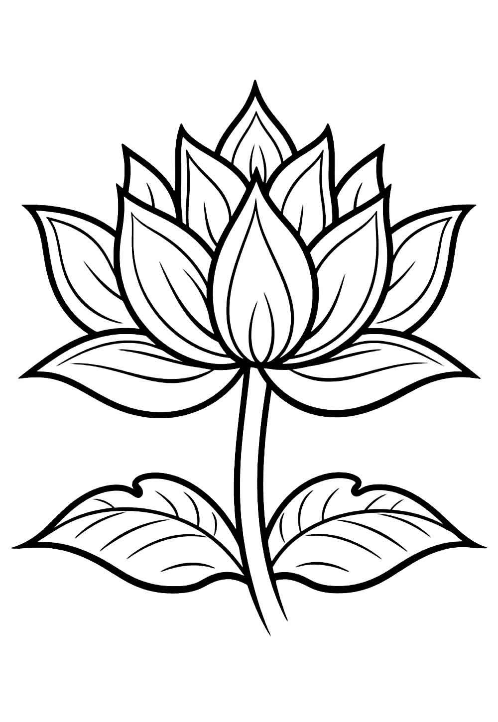 Desenhos da Flor de Lótus para Colorir e Pintar