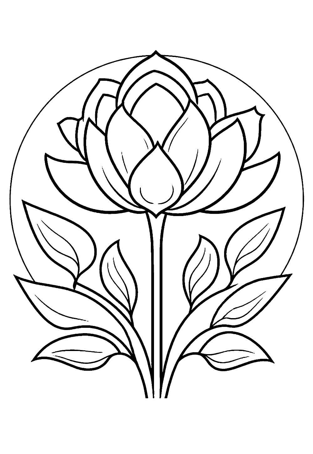 Desenho de Flor de Lótus para Colorir