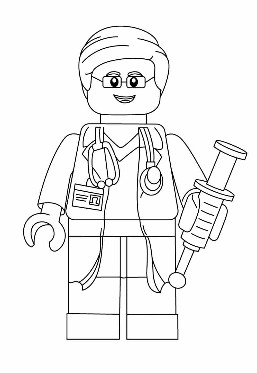Desenhos de Lego para Colorir - Médico