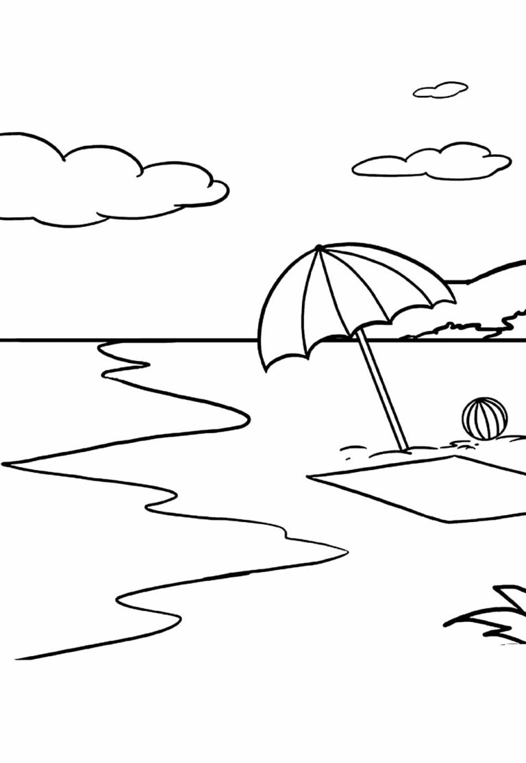 Desenhos de Praia para Colorir e Imprimir - Tudo Para Colorir