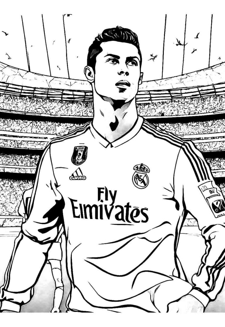 Desenhos do Cristiano Ronaldo para Colorir e Pintar - Tudo Para Colorir
