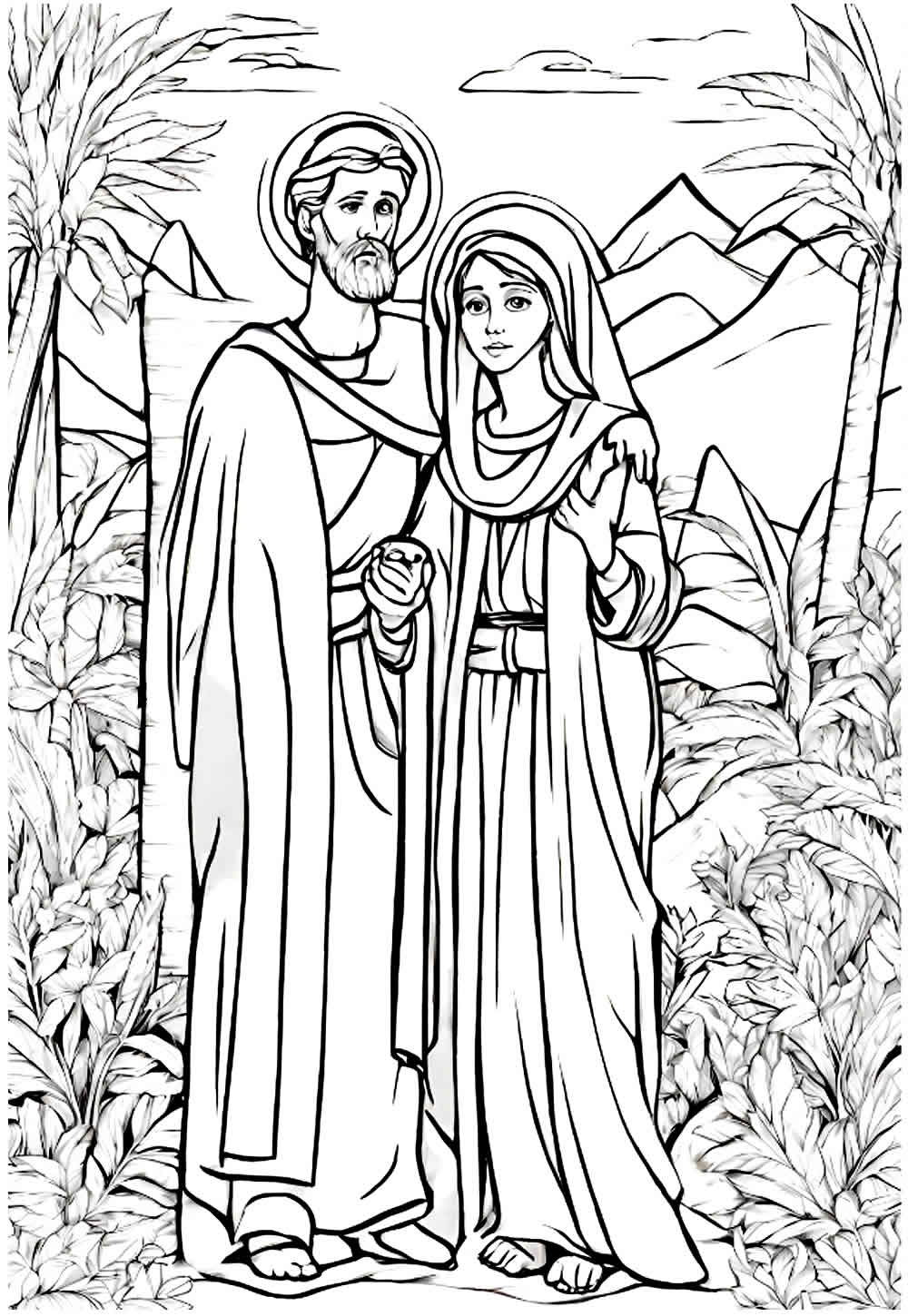 Desenho de José e Maria