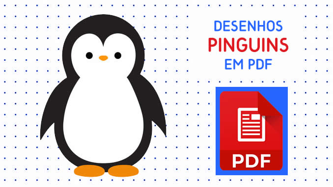 Desenhos de Pinguins para colorir em PDF