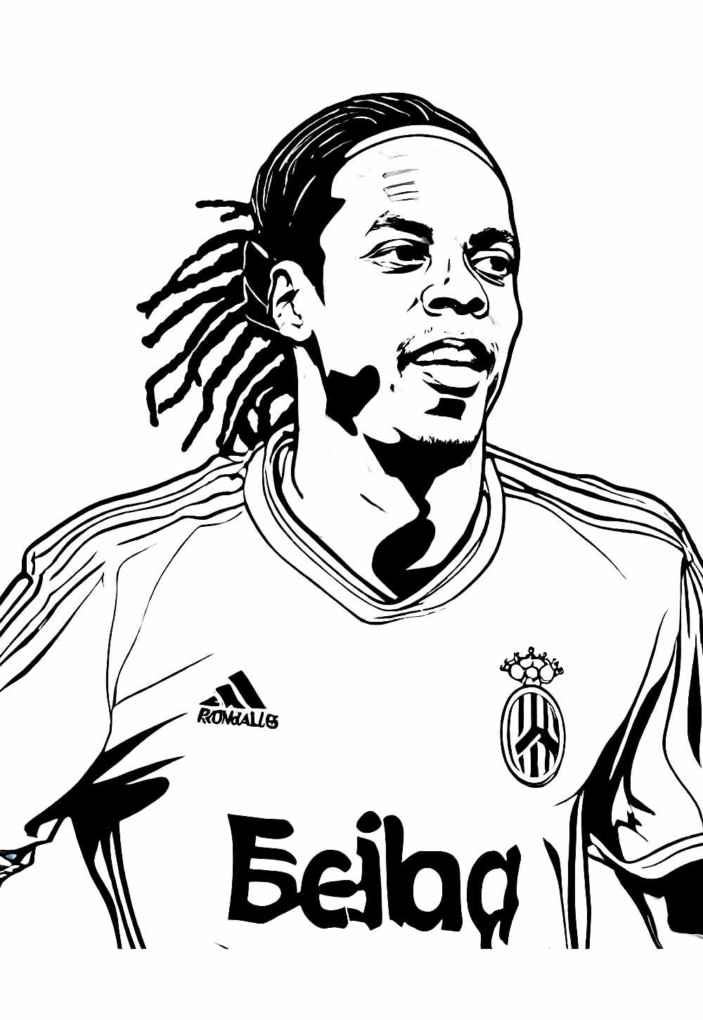 Desenho Ronaldinho Gaúcho para Imprimir e Colorir