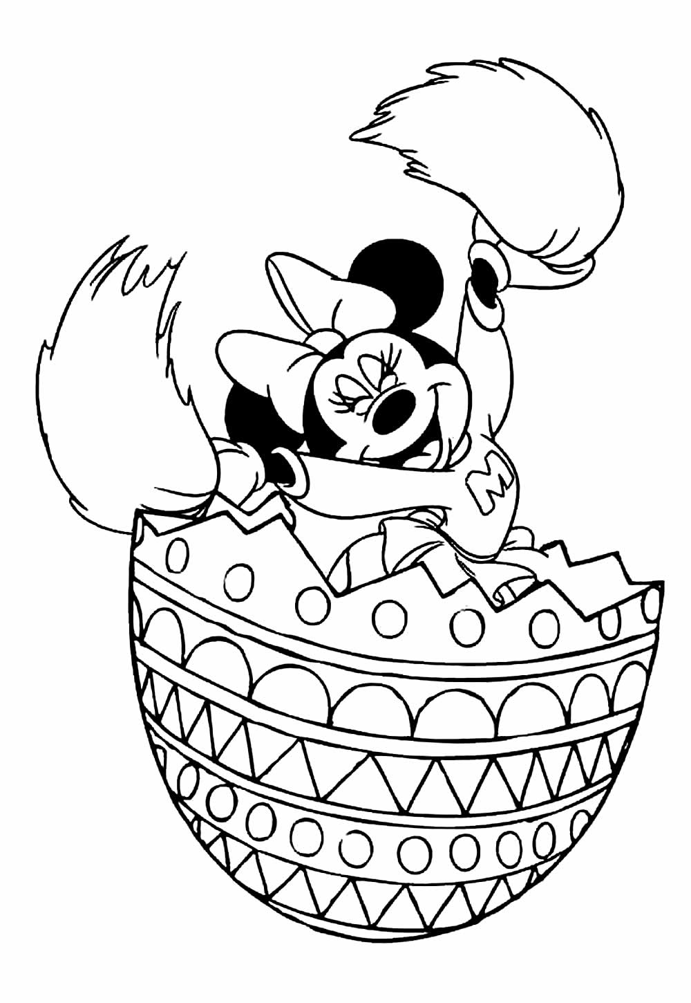 Desenho de Ovo de Páscoa com a Minnie