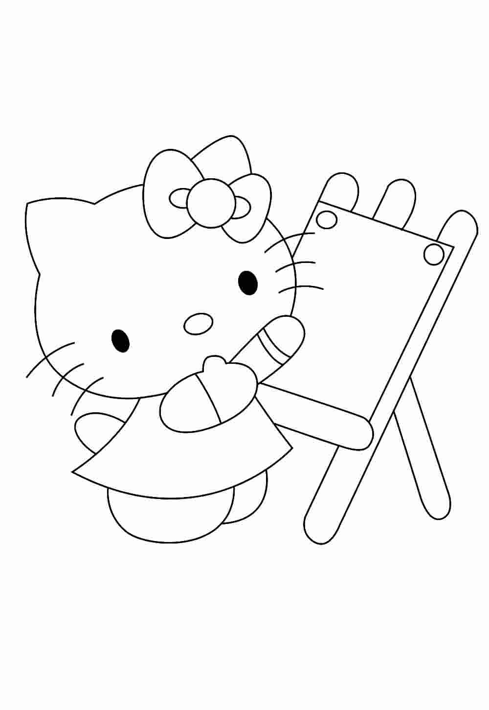 Desenho para imprimir e pintar - Hello Kitty